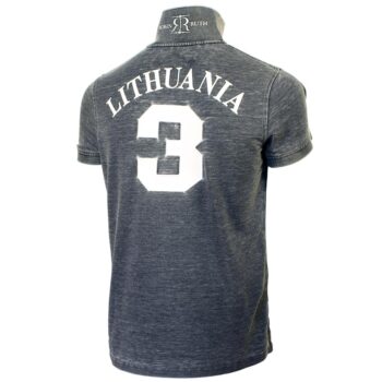 Polo marškinėlių Lithuania nugaros dizainas su skaičiumi 3