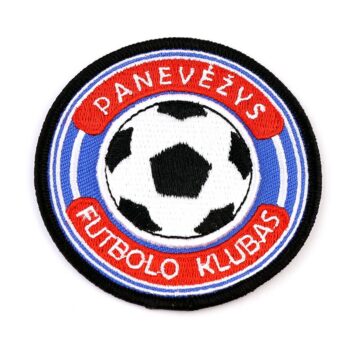 Siuvinėtas antsiuvas FK Panevėžys futbolo klubas apvalus 65x65 mm