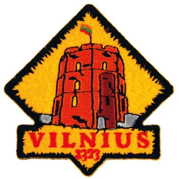 Siuvinėtas antsiuvas Vilnius Gedimino pilis rombo formos 65x65 mm
