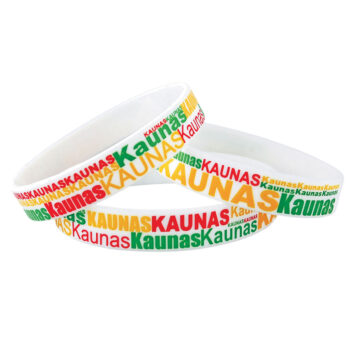 Silikoninė apyrankė Kaunas su spalvotu užrašu