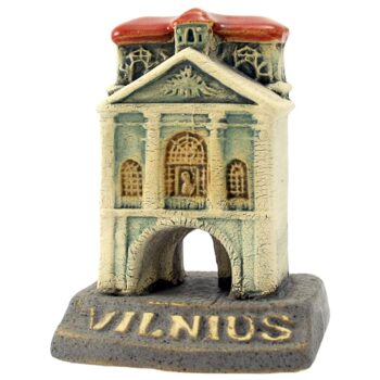 Rankų darbo keramikinė miniatiūra Vilnius Aušros vartai