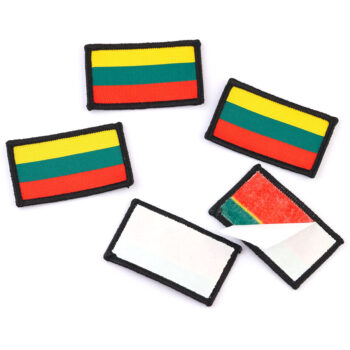 Lietuvos trispalvės antsiuvai su lipniu padu