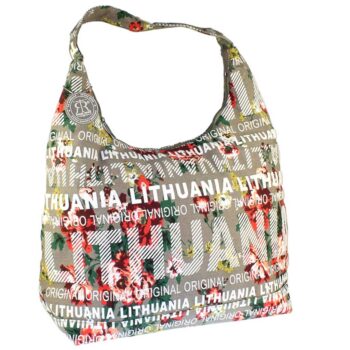 Moteriška gėlėta rankinė Lithuania rusvos spalvos