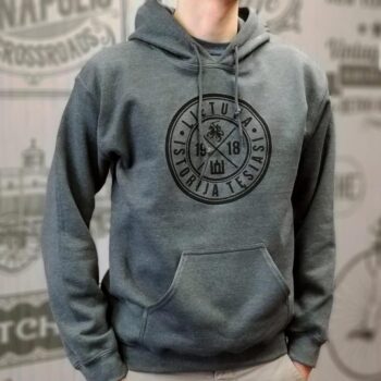 Pilkas Lietuva džemperis dėvimas modelio