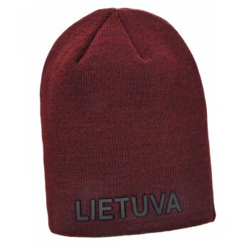Bordo spalvos kepurė LIETUVA minimalistinio dizaino