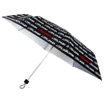 Juodas skėtis Lithuania iš šono