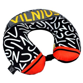 Kelioninė pagalvėlė su užrašu VILNIUS – patogi pagalvė kelionėms