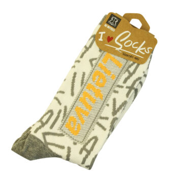 Lithuania socks white grey