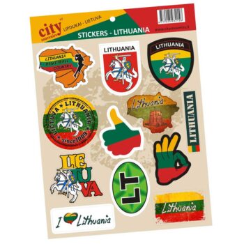 Lipdukų rinkinys Lietuva 12 vienetų su Lietuvos simbolika