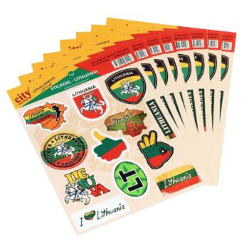 Lipdukų rinkiniai Lietuva keli lapai su pakuote