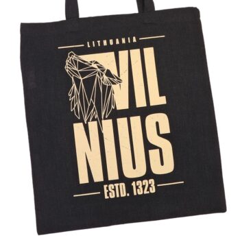Vilnius ESTD 1323 maišelio spauda vilkas dizainas