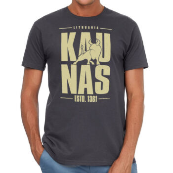 Pilki marškinėliai Kaunas 1361 su tauro simbolika