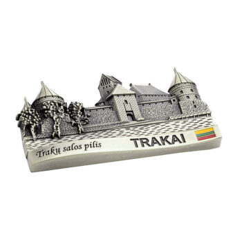 Sidabro spalvos Trakų pilies šaldytuvo magnetas