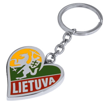 Metalinio raktų pakabuko Lietuva širdelė su Vyčiu nuotrauka