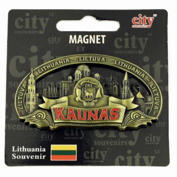 Metalinis suvenyrinis magnetas Kaunas su pakuote