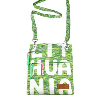 Žalsva kaklo piniginė Lithuania su dirželiu ir užtrauktukais