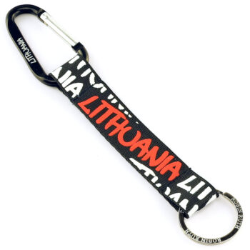 juodas raktų pakabukas lithuania su karabinu robin ruth