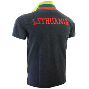 Marškinėlių „Lithuania LT“ galinis vaizdas su užrašu LITHUANIA