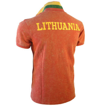Polo marškinėliai „Lithuania LT Style“ raudoni – nugara