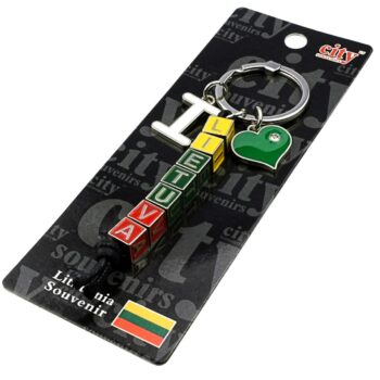 Raktų pakabukas „I ❤️ LIETUVA“ su firminiu įpakavimu