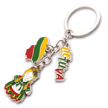 Metalinis raktų pakabukas su Lietuvos simbolika