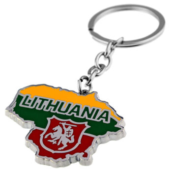 Metalinis raktų pakabukas Lithuania su Vyčiu