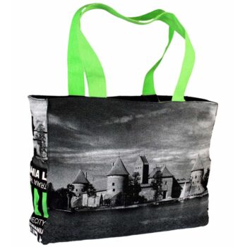 Rankinė su Trakų pilimi galinis vaizdas