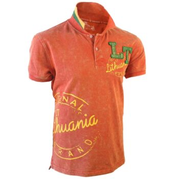 Polo marškinėliai „Lithuania LT Style“ raudoni – priekis