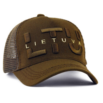 Ruda khaki LTU kepurė su 3D siuvinėjimu