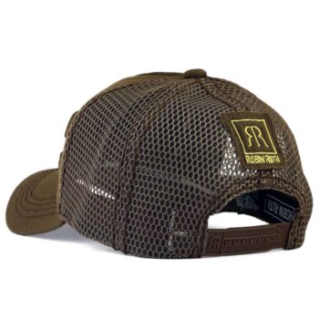 Ruda kepurė su tinkleliu ir reguliuojamu užsegimu