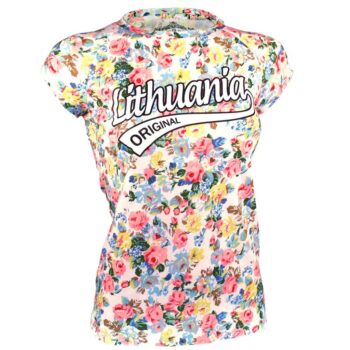 Moteriški gėlėti marškinėliai Lithuania Original