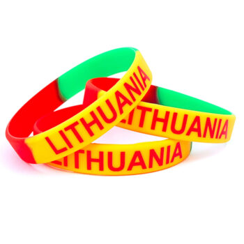 Silikoninė apyrankė Lithuania su Lietuvos vėliavos spalvomis