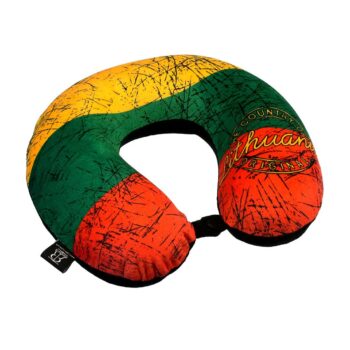 Kelioninė kaklo pagalvėlė su Lietuvos trispalve ir užrašu „Lithuania Original“