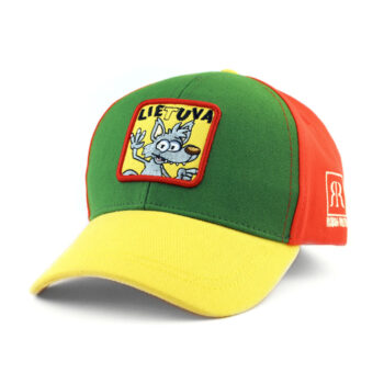 Trispalvė kepurė Lietuva su vilkiuku