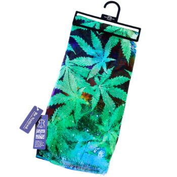 Sulankstytas žalias Robin Ruth šalikėlis su lapų raštu