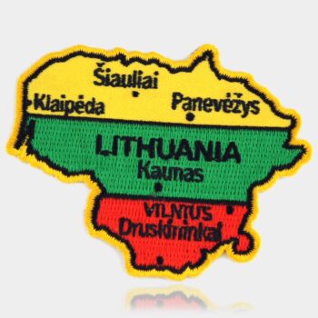 Antsiuvai su Lietuva ir miestų simbolika