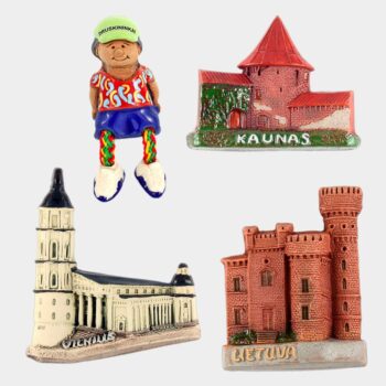 Keramikiniai šaldytuvo magnetai su Lietuva ir miestų simbolika