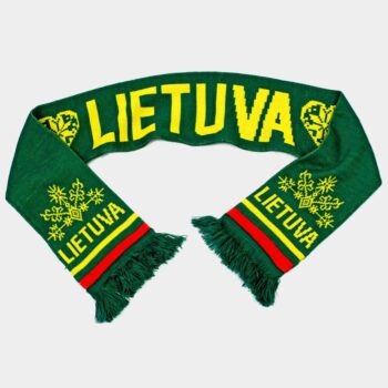 Megzti šalikai su Lietuva ir sirgalių atributika