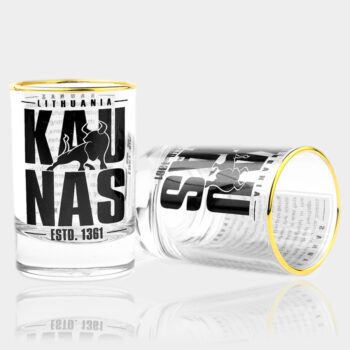 Stikliukai, taurelės su Lietuva ir miestų simbolika