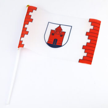 Panevėžio miesto rankinė vėliavėlė su plastikiniu koteliu