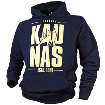 Tamsiai mėlynas džemperis Kaunas su stumbru