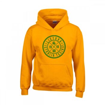 Vaikiškas klasikinis džemperis su kapišonu Lietuva 1918 Istorija Tęsiasi geltonos spalvos